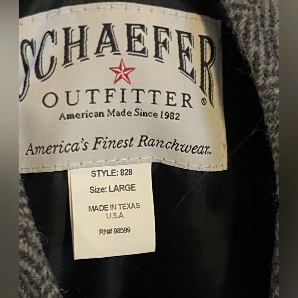 SCHAEFER OUTFITTER Gray Herringbone Vest With Button Closure Size Large - Picture 7 of 7